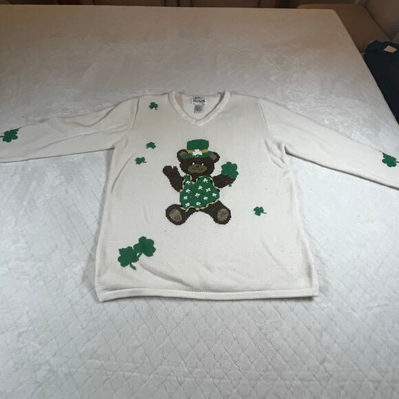 Three Vintage 90’s Quacker Factory Holiday Sweaters Women’s size medium - Picture 8 of 13